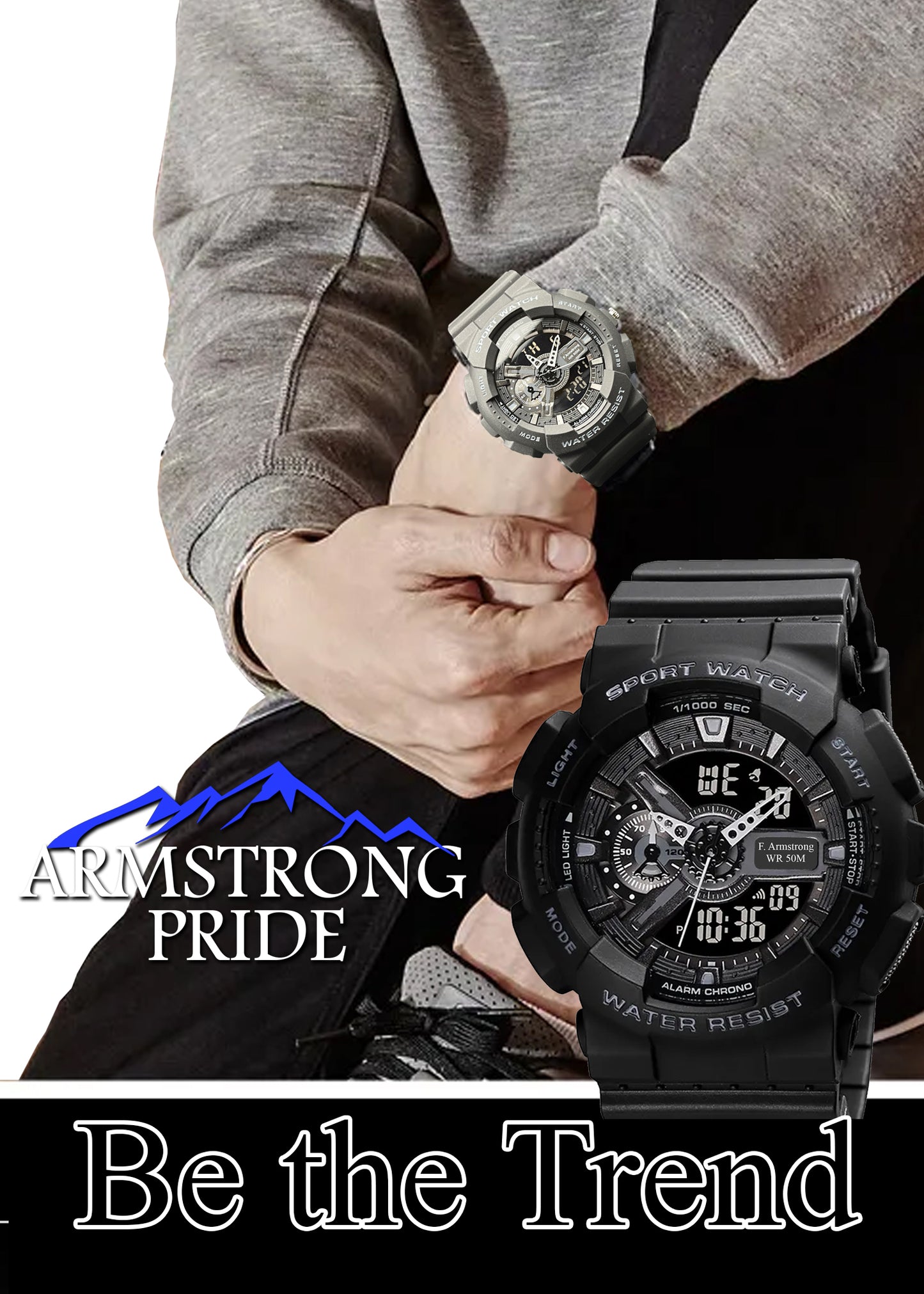 Digital, Analog Rugged Sports watch, Tactical watch, Unisex watch