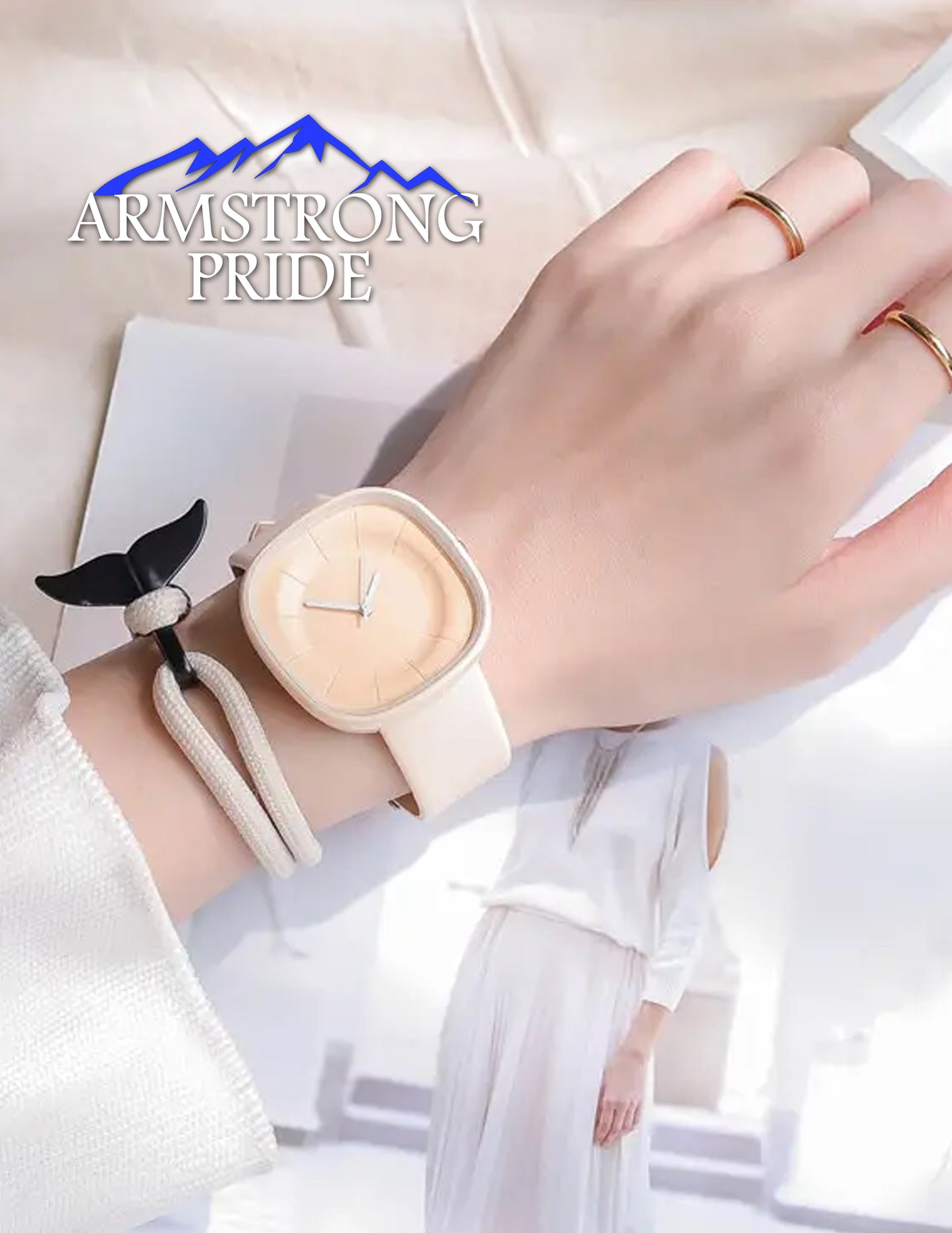 Japanese style Minimalist womens square face leather watch